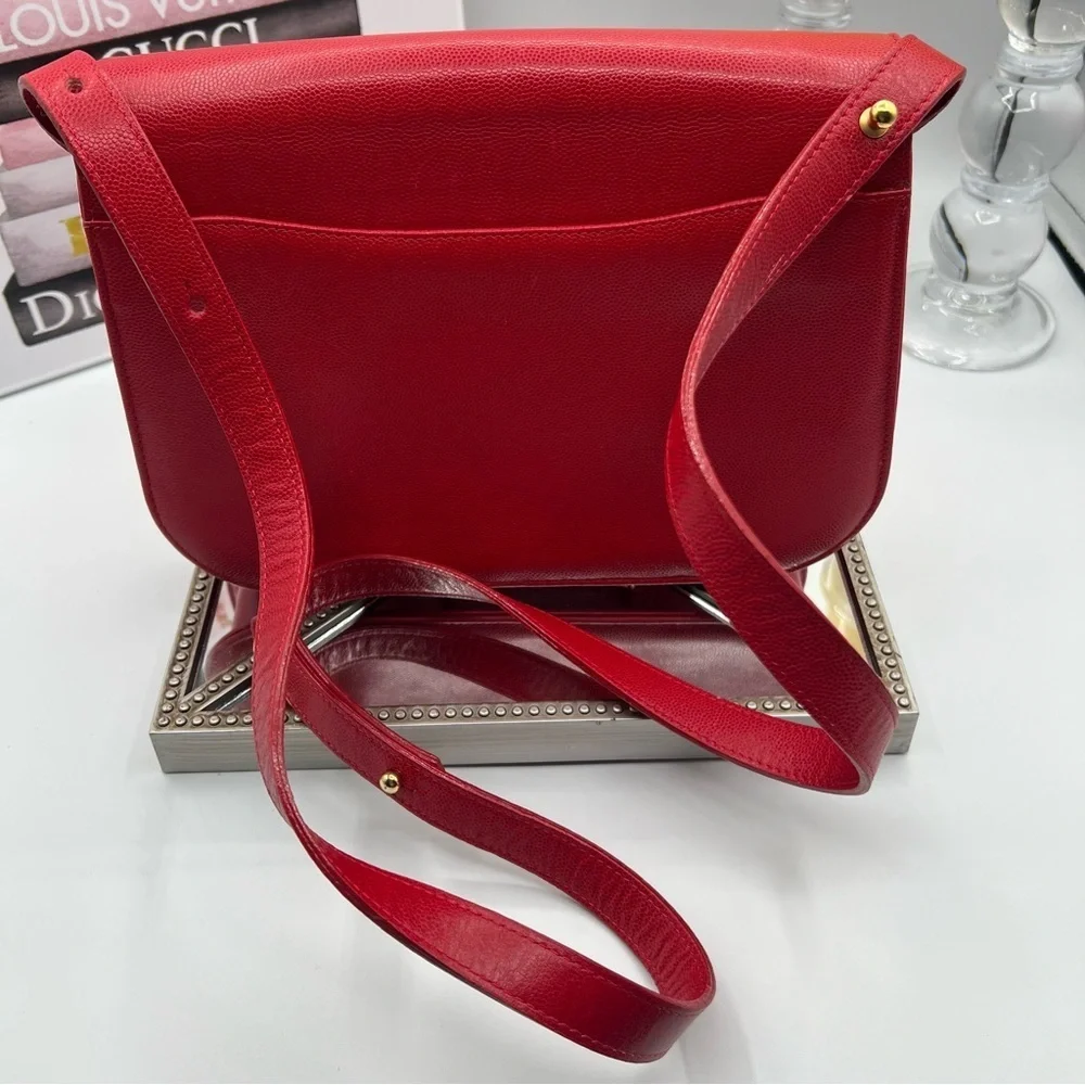 LANVIN Red Leather Two-Way Bag - EUC - Picture 5 of 15